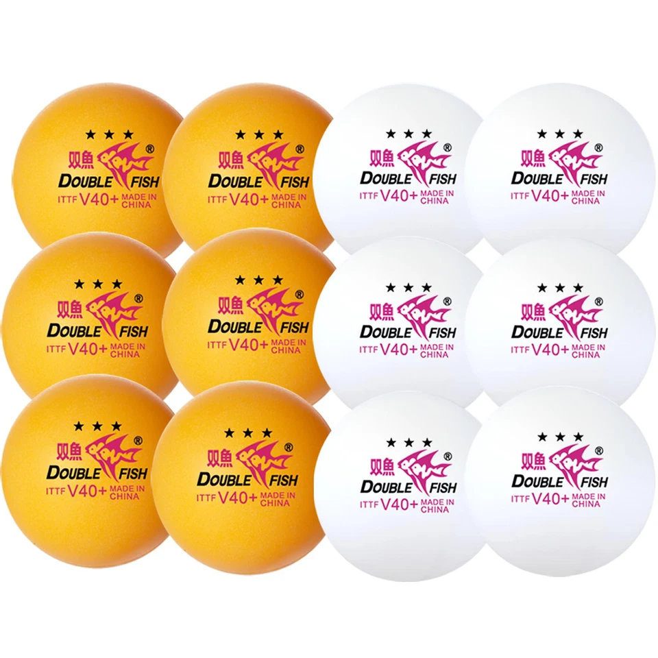 Мячи для пинг-понга DOUBLE FISH — белые и оранжевые 3-звездочные мячи для настольного тенниса — высокие... - Изображение 2 из 4