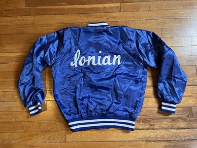 VINTAGE Felco Ionian Iona College Satin Varsity Jacket Men s M Blue 80s USA