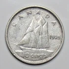 1945 Dime One Canadian Dime the 80% Silver kind Ten Cents from Canada