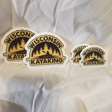 Wisconsin Kayaking Decal Sticker Yellow Laminated Set Of 4