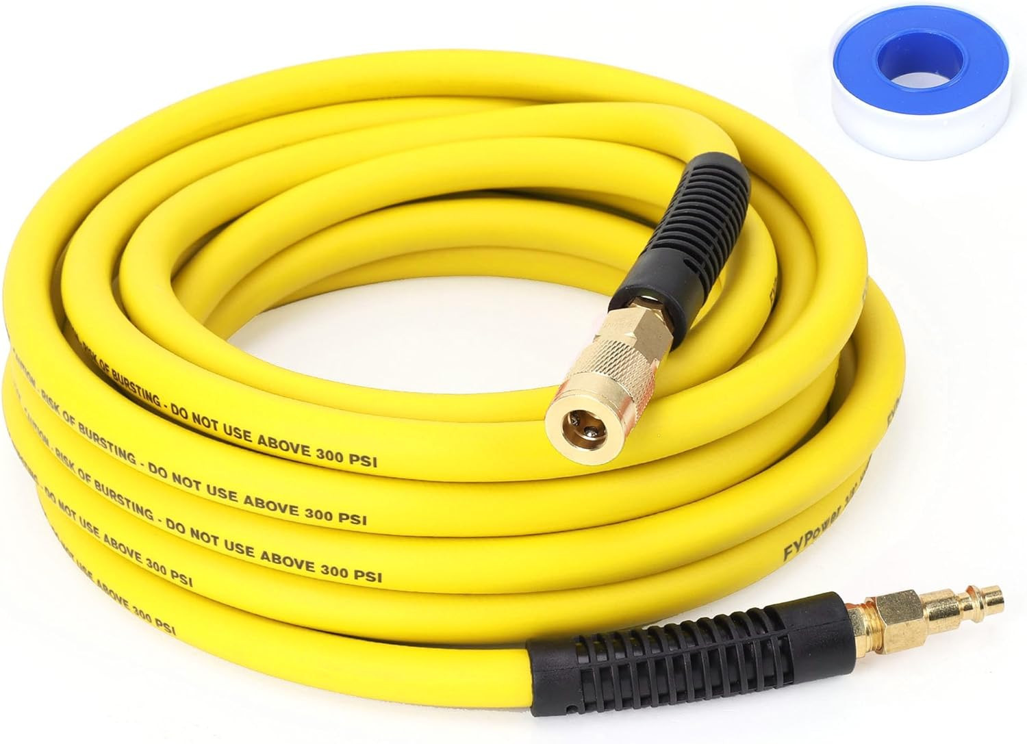 Hose 3/8 Inch X 25 Feet Hybrid Hose With Fittings, Flexible 