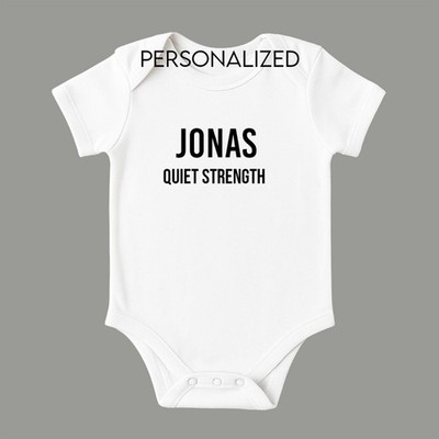 Custom Name + Meaning Newborn Boy Bodysuit | Personalized Baby Name Bodysuit 