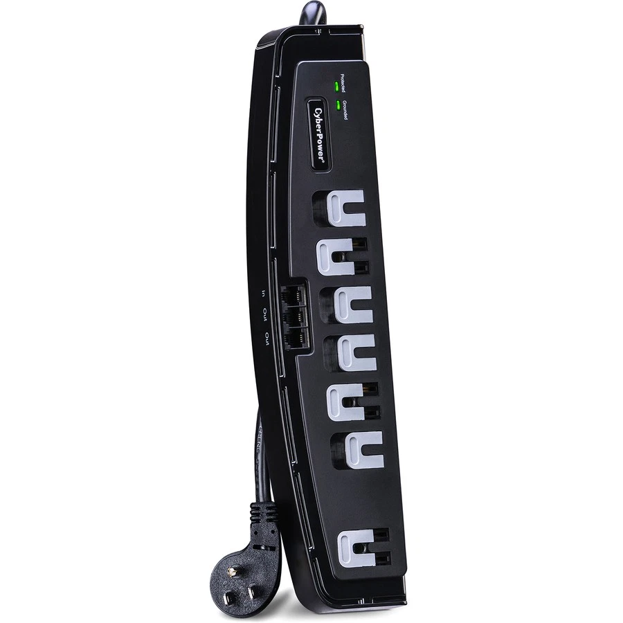 CyberPower CSP708T Professional 7-Outlets Surge Suppressor 8FT Cord and TEL - - Image 3 of 4