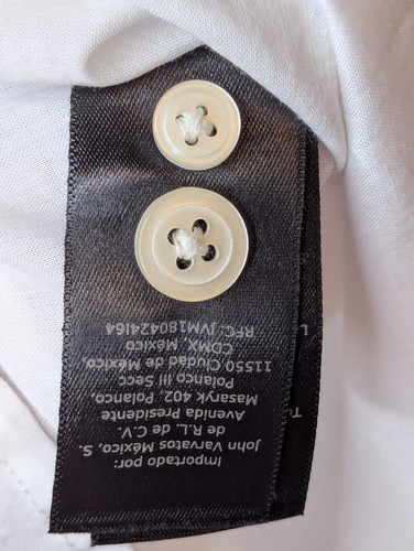 John Varvatos Shirt Mens M Button Up Down White preppy Casual Adult Nerd Core - Picture 9 of 13