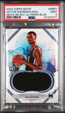 2023 Topps Motif Victor Wembanyama Rookie Relic Blue /35 PSA 9 RC 🔥 SSP Pop 3