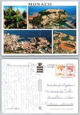 Vintage Monaco Postcard - Monte Carlo, Jardin Exotique, Stade Louis II, Posted