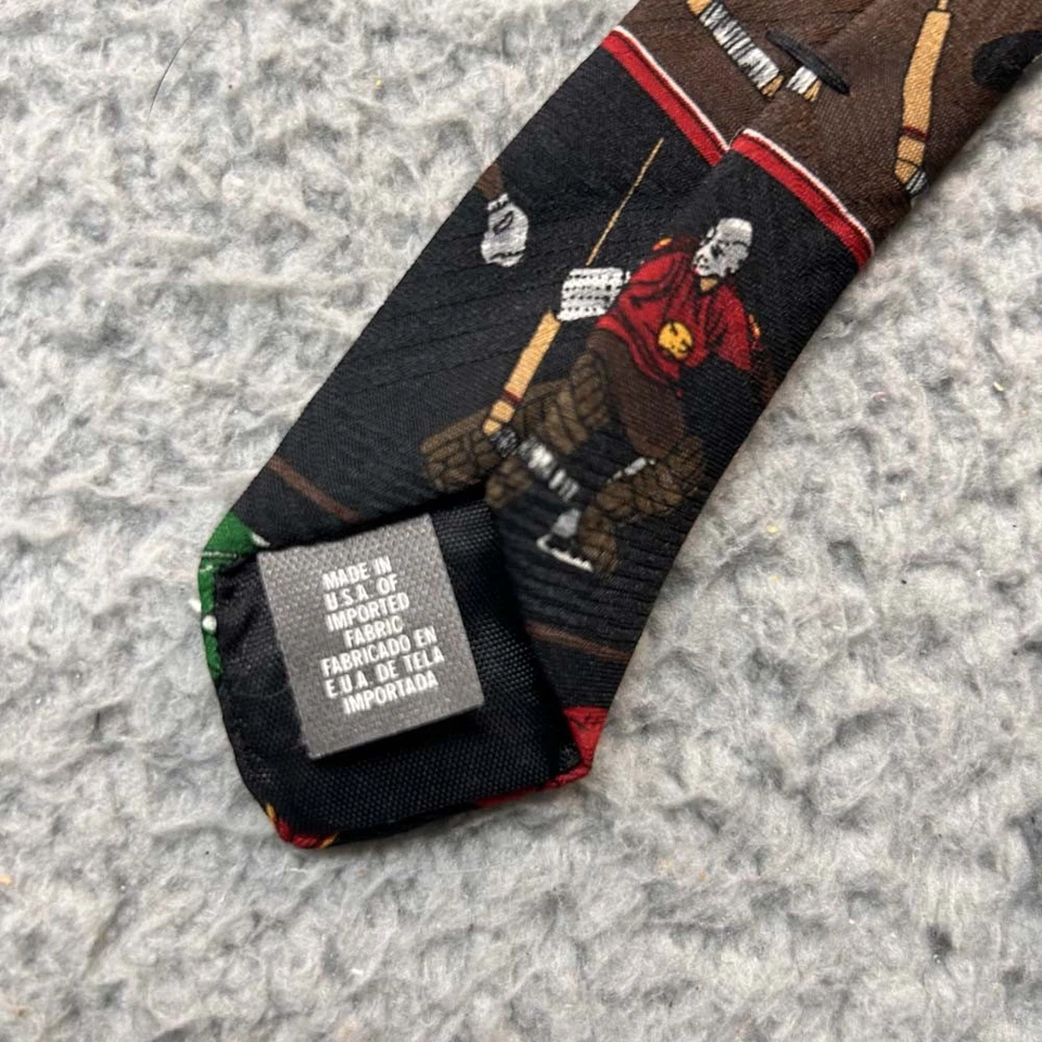 Corbata de hockey sobre hielo puritana negocios iglesia deportes impresión gráfica Foto 4 de 4