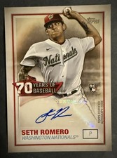 2021 Topps Series 1 70 Years of Baseball Auto #70YA-SR Seth Romero Nationals RC