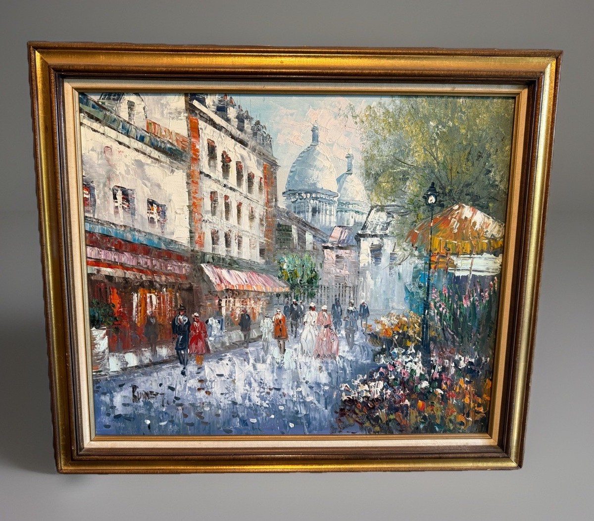 Original Caroline Burnett Oil Painting 24x20 Paris Street Scene