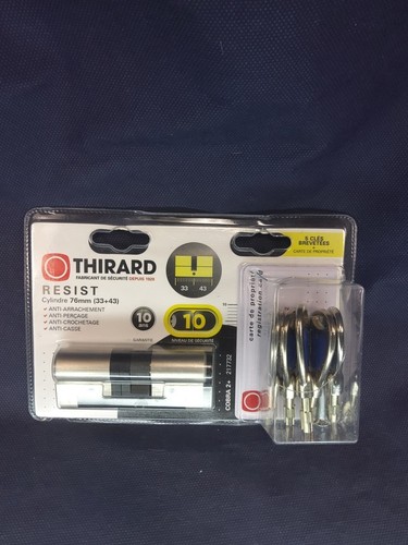 Cylindre Serrure Thirard 66mm (33+33) Sécurité 10 Résist 4 Clés - Neuf
