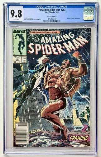 AMAZING SPIDER-MAN 293 * MARVEL 1987 KRAVEN'S LAST HUNT * Newsstand * CGC 9.8