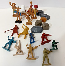 Safari Ltd Western Lot Wagon Annie Oakley Cowboys Indians Natives Army Rocks