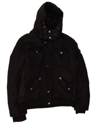 Sergio Tacchini Mens Hooded Padded Jacket IT 52 XL Black Polyamide LT02