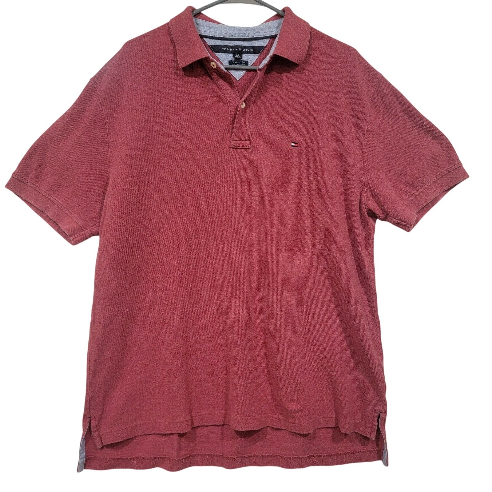 Tommy Hilfiger Men's Large Classic Fit Golf Polo Sporty Patriotic Athleisure Top