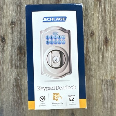 Schlage Camelot Keypad Keyless Entry Deadbolt Satin Nickel BE365VCAM619
