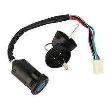 Ignition Key Switch, Universal 4 Pin Ignition Barrel Motorcycle Engine Start Ig