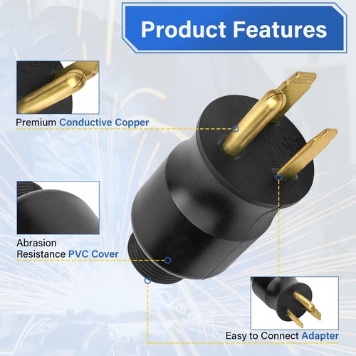 219258 Multi-Voltage Power Adapter Plug for Miller & Hobart Welder, 230 Volt ... - Photo 4 sur 7