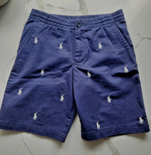 New Ralph Lauren Chino Boy Kids Shorts Navy Pony Size 7