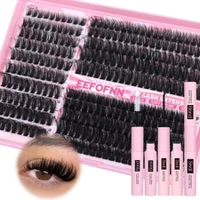 Lash Clusters Kit 300Pcs Volume Mixed Styles D Curl 60D 80D 100D Bond Seal Glue