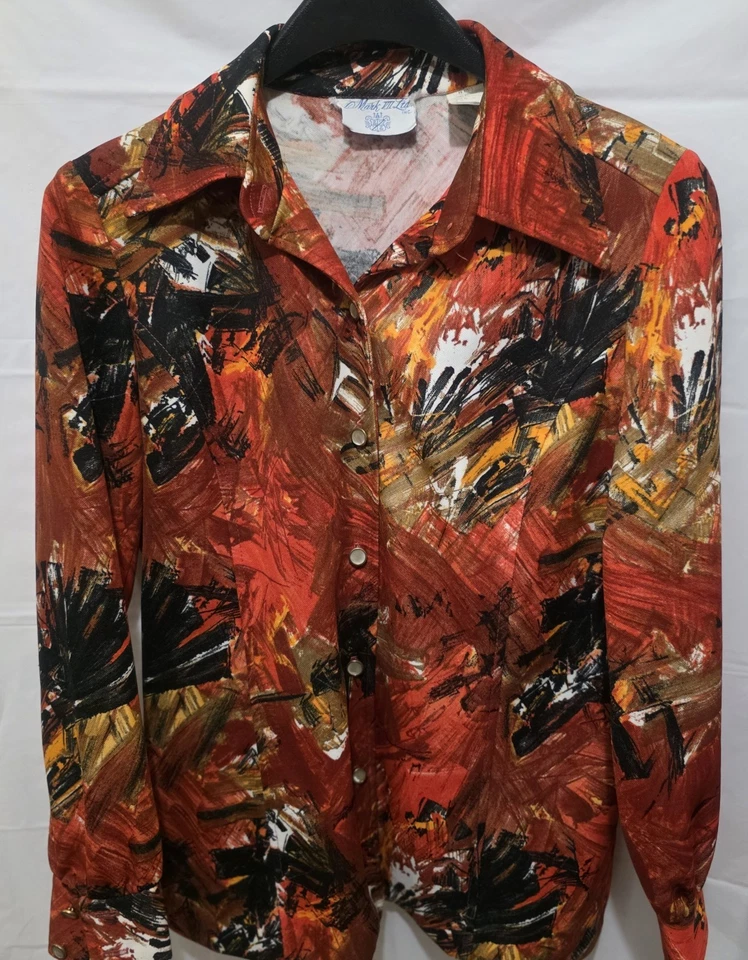 Camisa Neman Marcus Vintage Francesa Biche de Bere Botões de Pedra da Lua! Tamanho 14 (Médio) - Imagem 3 de 4