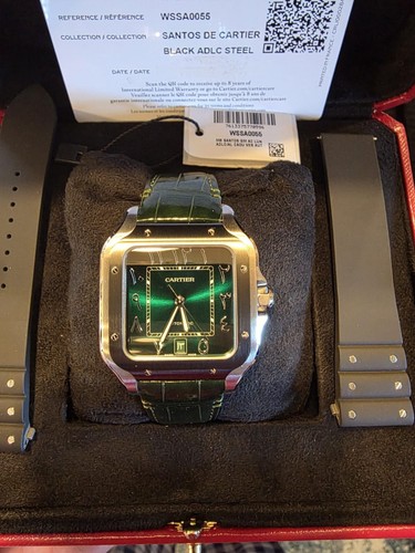 Cartier Santos Arabic Green Dial Large WSSA0055 limited Middle East.