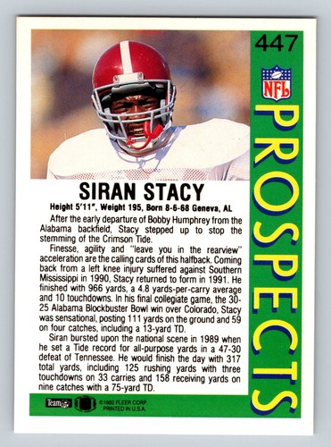 1992 Fleer - Siran Stacy - Picture 2 of 2
