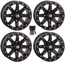 High Lifter HL9 Beadlock 14x10 Wide Wheels Black Can-Am Defender (4)