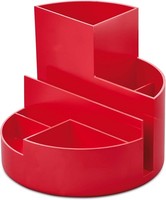 Schreibtisch Organizer Maulrundbox Ø14X12,5Cm Rot, 6 FäCher, Stiftehalter,