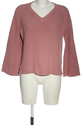 MANGO BASICS V-Ausschnitt-Pullover Damen Pullover Gr. DE 38 pink Casual-Look