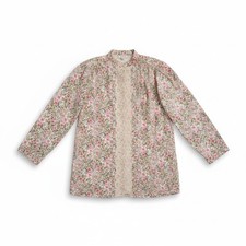 Victoria's Secret Floral Cotton Nightgown, Vintage Lace Trim, Pink Purple M/L