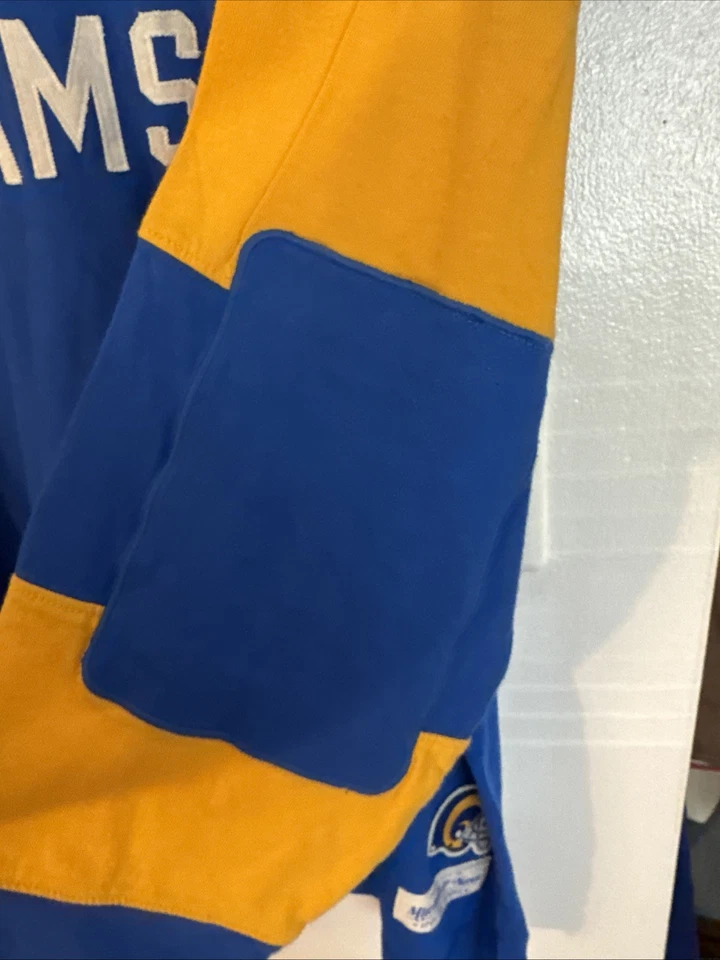 Camisa de manga larga estilo jersey Mitchell & Ness Los Angeles LA Rams 2XL nueva sin etiquetas Foto 4 de 4