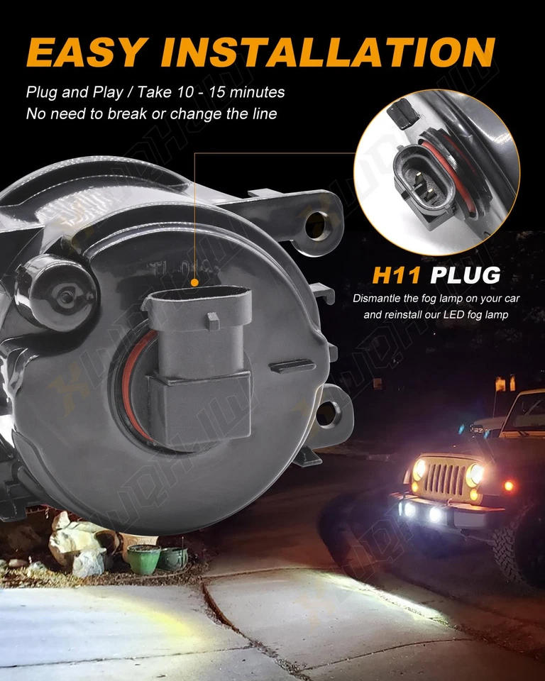 Faros antiniebla LED para parachoques delantero Nissan Frontier 2005-2021 Foto 3 de 4