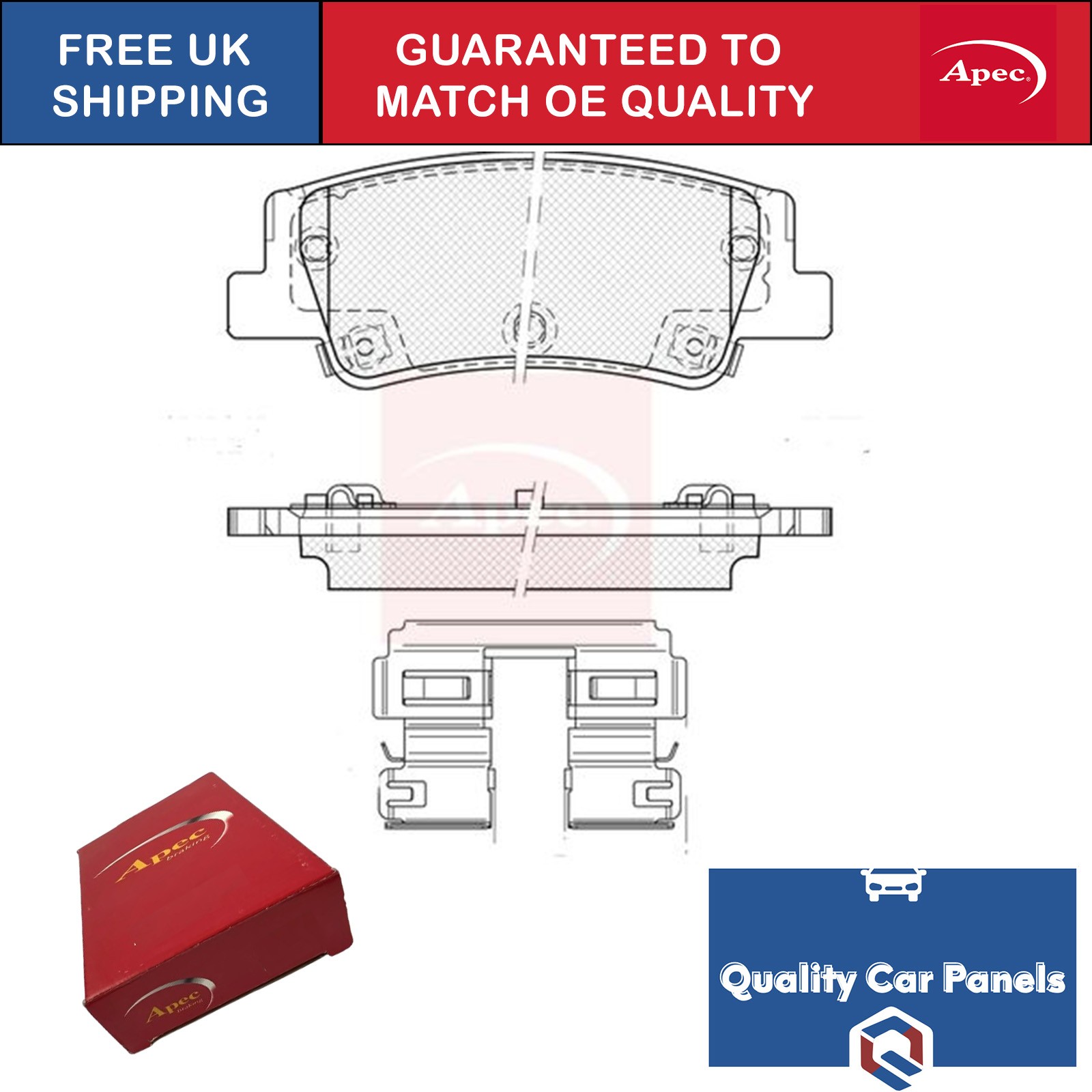 For Hyundai Tucson 2020-2025 1.6d Apec Brake Pads Set PAD2534
