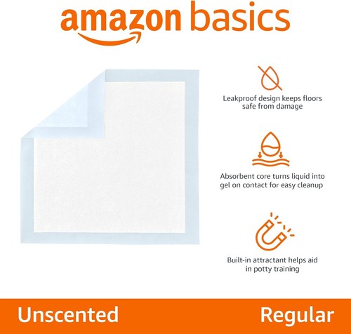 Amazon Basics Dog and Puppy Pee Pads, 5-Layer Leak-Proof Super Absorbent, Quick- - Bild 2 von 6
