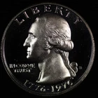 1976 S Washington Gem Proof 40 % Bicentennial Quarter. Lot # 9061-8-012