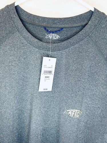 NWT AFTCO SAMURAI SUN SHIRT - MEN’S SIZE LARGE - GREY WITH TAN LOGO - Picture 3 of 6