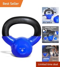 Kettlebell, 5-100 LB Vinyl Coated Cast Iron Strength Training Kettlebells for...