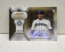 JUSTUS SHEFFIELD 2019 Topps Legacy of Baseball GOLD ~ Mariners ROOKIE AUTO /50