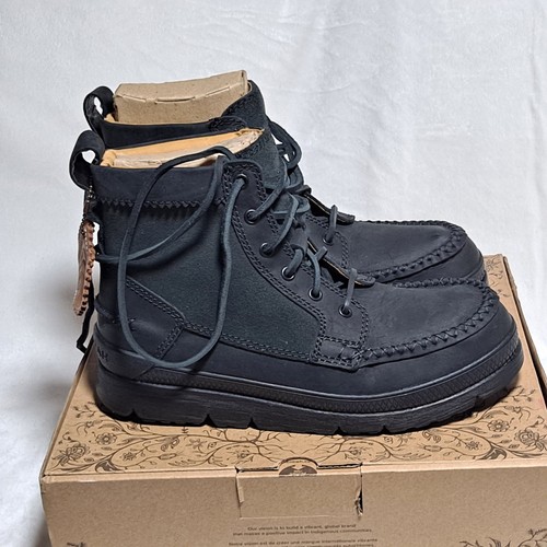 NIB! Manitobah Mukluks Mesa Moc Toe Waterproof Leather Boot Men Size 8.5 Black - Picture 7 of 21