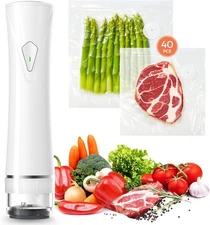 Set de Selladora al Vacío (Máquina Selladora al Vacío + 40 Bolsas) Potente Sella