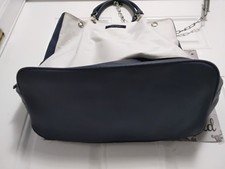 NWT NAUTICA Navy & White Tote Bag w Double Zi...