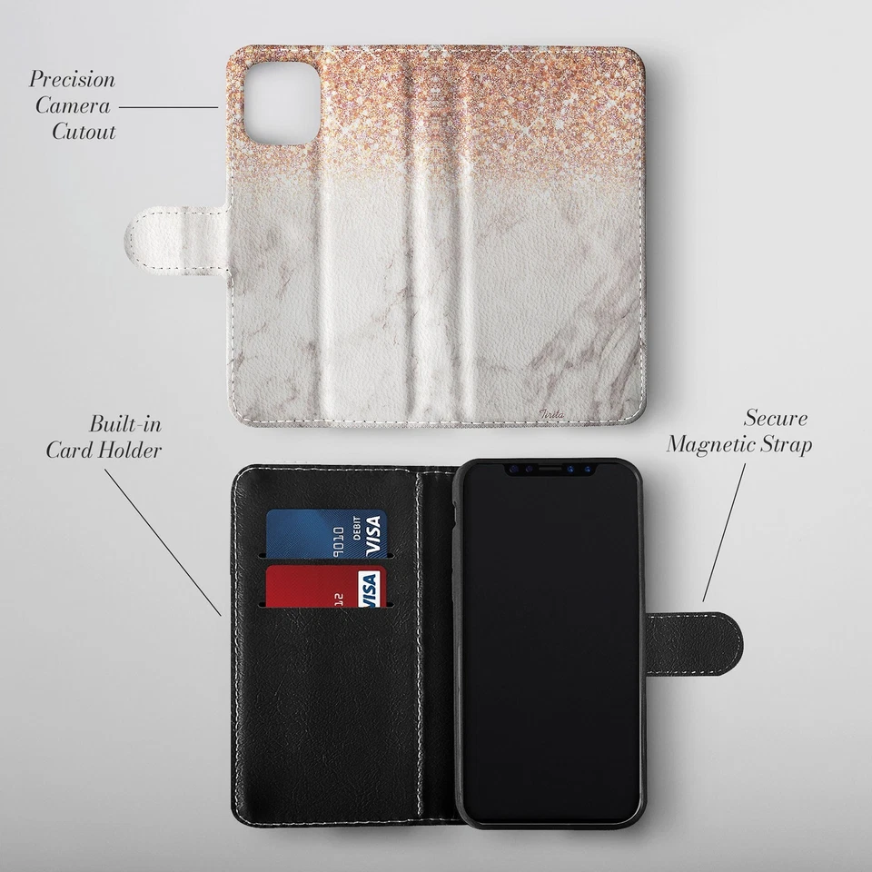 Personalised Wallet Phone Case for iPhone 16 16e 15 14 Pro Max Gradient Marble - Image 3 of 4