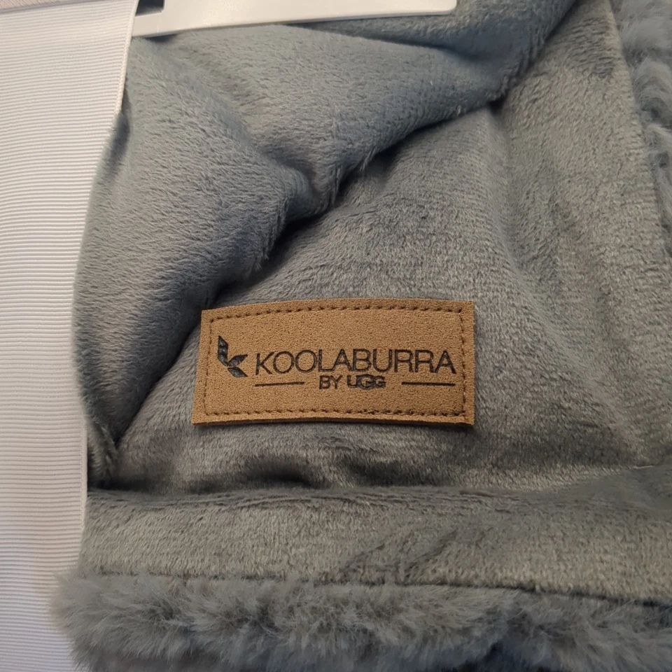 Manta Koolaburra de UGG Crystelle Texturizada Imitación Piel Gris 50x70 Acogedora Nueva con Etiquetas Foto 3 de 4