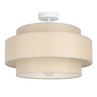 Deckenlampe Esszimmer Stoff Weiß Beige E27 Ø 40 Cm Deckenleuchte Wohnzimmer BüRo