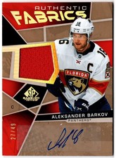 2021-22 SP Game Used Authentic Fabrics Auto ALEKSANDER BARKOV AF-AB /49 Panthers