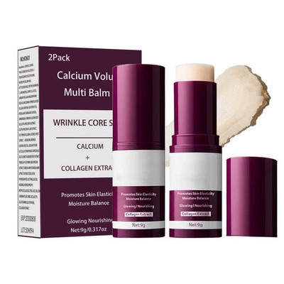 2PCS Calcium Multi Balm Stick -Collagen Moisturizing Balm Stick for Face,Eyes...