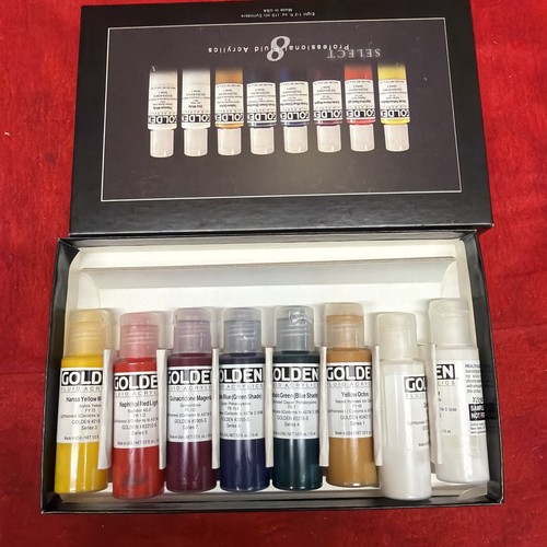 GOLDEN ARTIST COLORS FLUID ACRYLIC PROFESSIONAL SET 8 BOTTLES (s4)