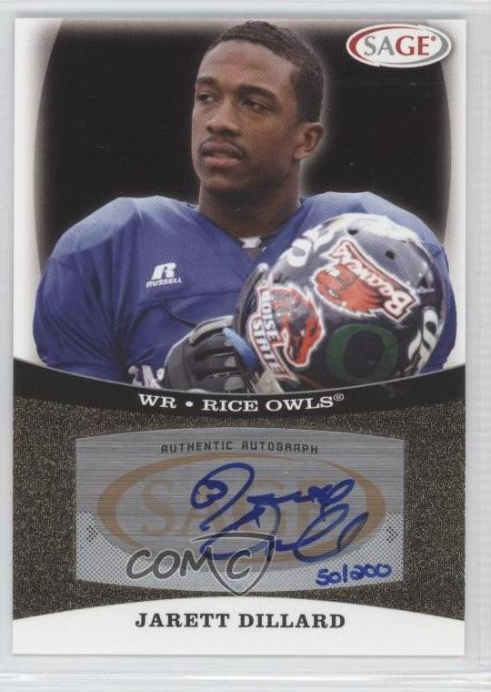 2009 SAGE Gold 50/200 Jarett Dillard #A14 Rookie Auto RC 0k0