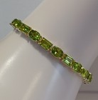 Sterling Silver Tennis Bracelet. 7.25in Jtv Manchurian Peridot Rhodium Plated