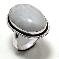 Rainbow Moonstone Gemstone Ring Handmade Anniversary Gift Jewelry 7.25" MXR 5615